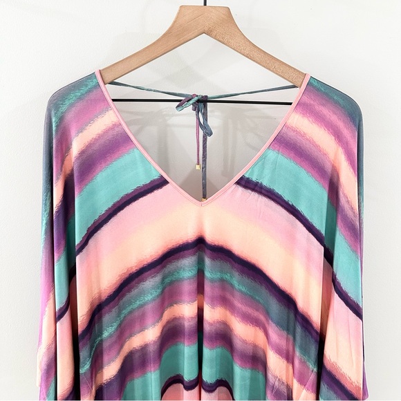 ViX Paula Hermanny Coverup Pink Blue Stripe Size Large - Picture 4 of 7